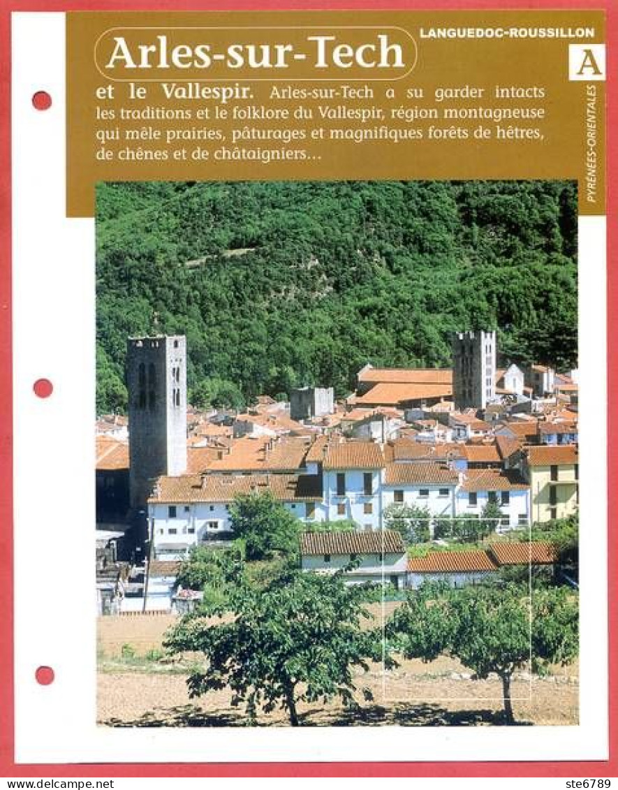 66 ARLES SUR TECH Pyrenees Orientales Région Languedoc Roussillon  Géographie Fiche Dépliante - Géographie