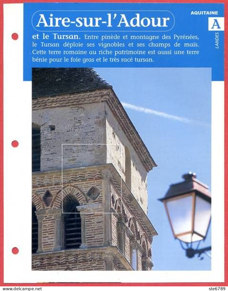 40 AIRE SUR L'ADOUR Landes Région Aquitaine Géographie Fiche Dépliante - Géographie