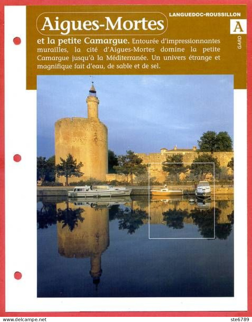 30 AIGUES MORTES Gard Région Languedoc Roussillon Géographie Fiche Dépliante - Géographie