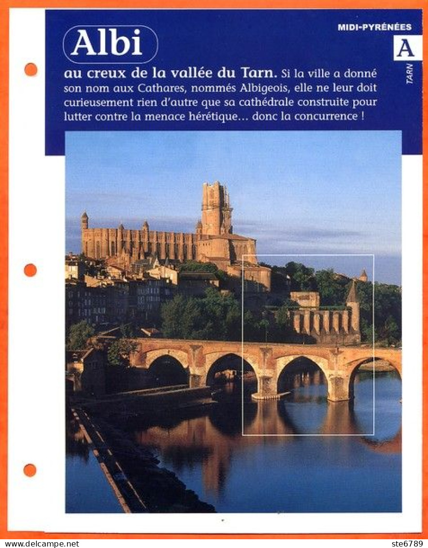 81 ALBI Tarn Région Midi Pyrénées Géographie Fiche Dépliante - Géographie