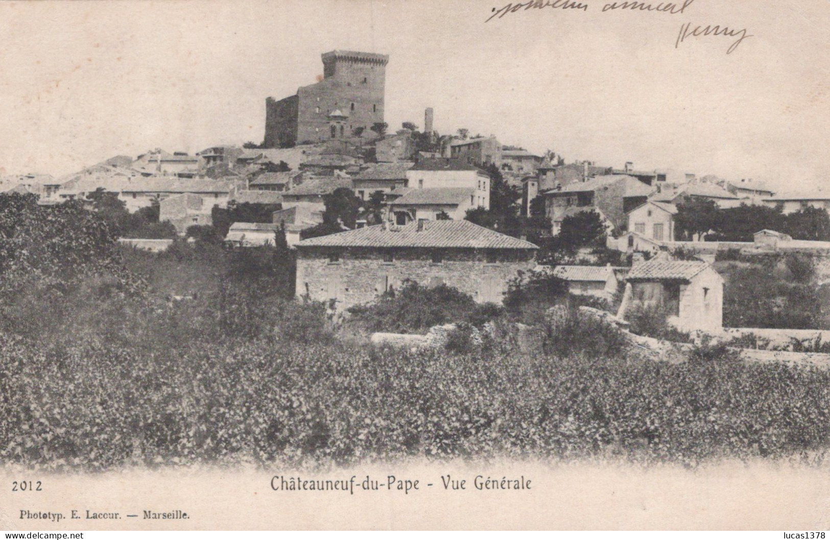 84 / CHATEAUNEUF DU PAPE / VUE GENERALE /  PRECURSEUR LACOUR 2012 - Chateauneuf Du Pape