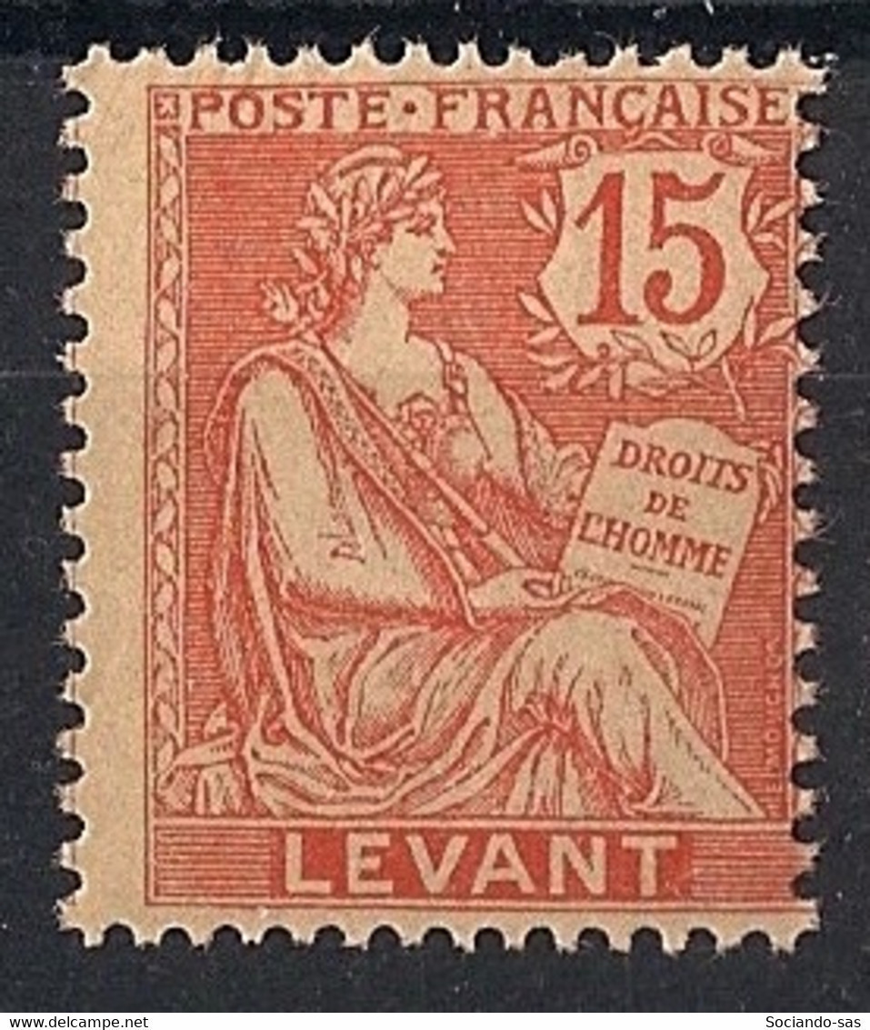 LEVANT - 1902-20 - N°YT. 15 - Type Mouchon 15c Vermillon - Neuf Luxe ** / MNH / Postfrisch - Unused Stamps