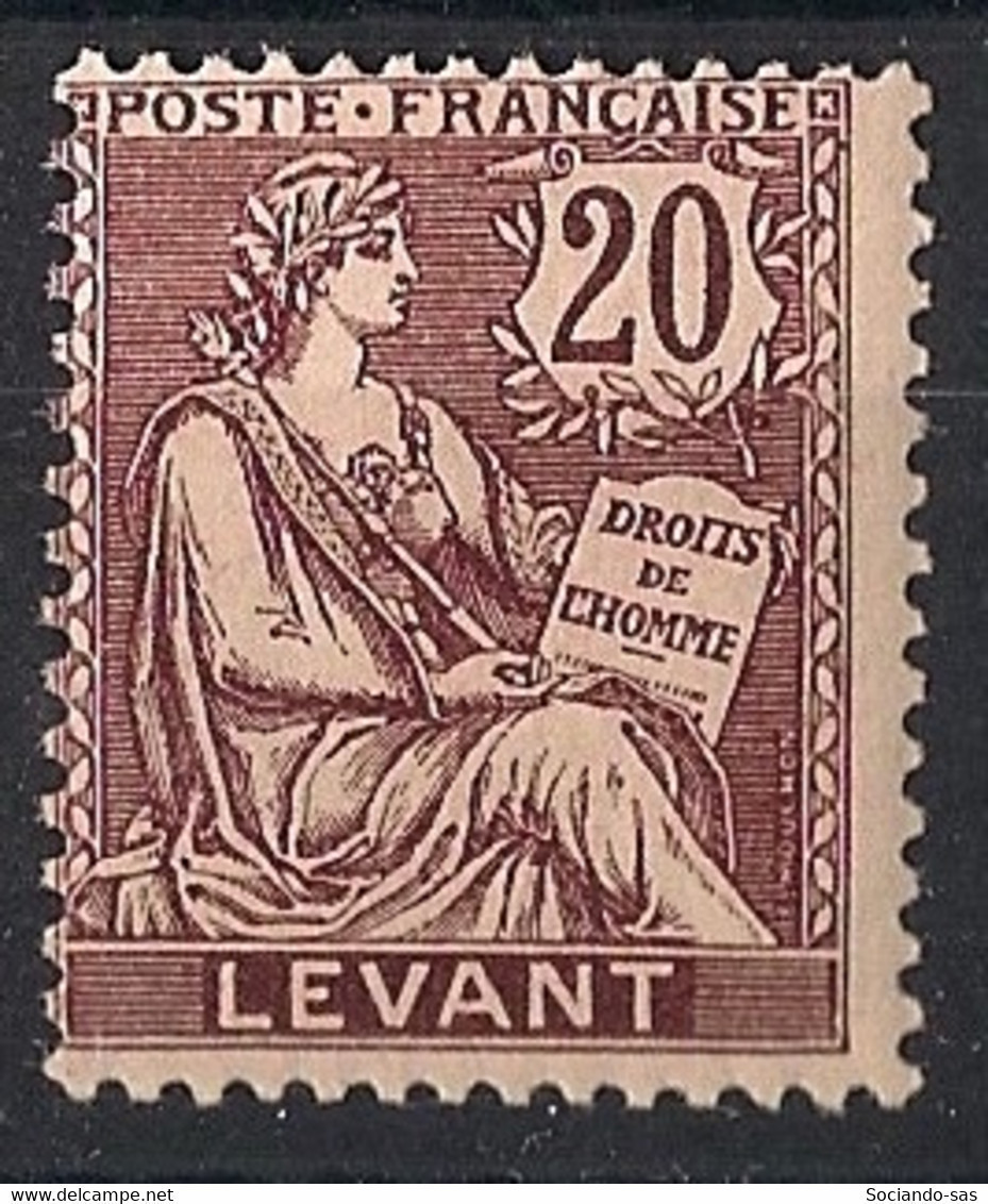 LEVANT - 1902-20 - N°YT. 16a - Type Mouchon 20c Brun Lilas - Papier GC - Neuf Luxe ** / MNH / Postfrisch - Unused Stamps