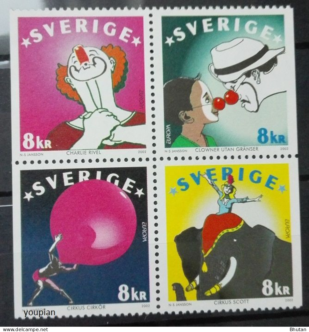 Sweden 2002, Europa - Circus, MNH S/S - Ongebruikt