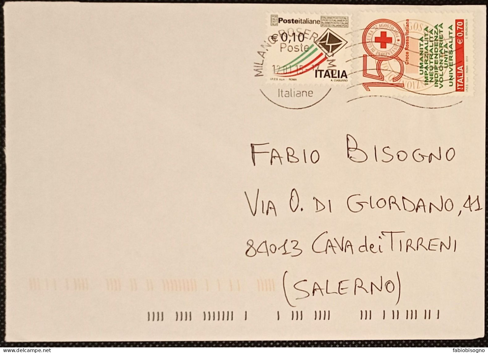 Croce Rossa € 0,70 + Busta € 0,10 - 2011-20: Storia Postale