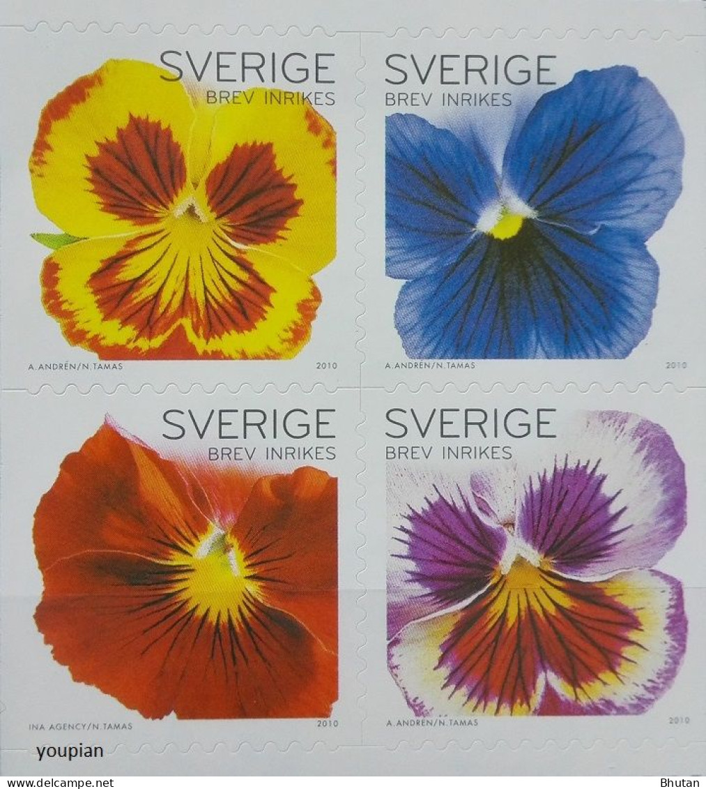 Sweden 2010, Garden Pansy, MNH S/S - Ongebruikt