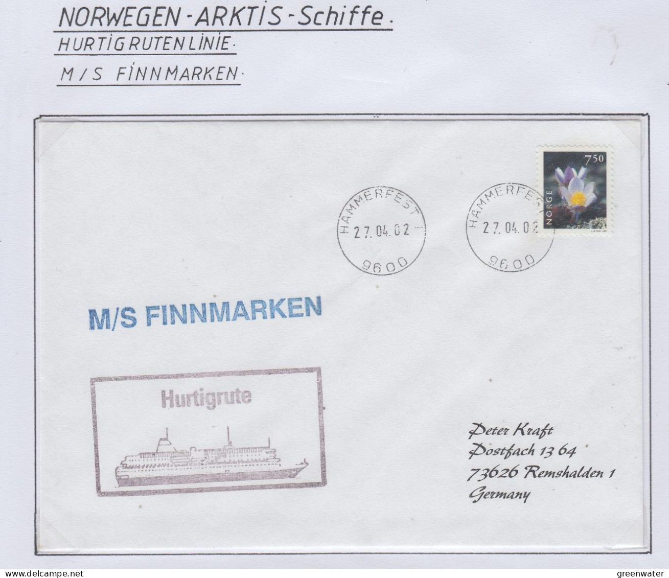 Norway  Hurtigruten MS Finnmarken 3 Covers  (HI151) - Navires & Brise-glace