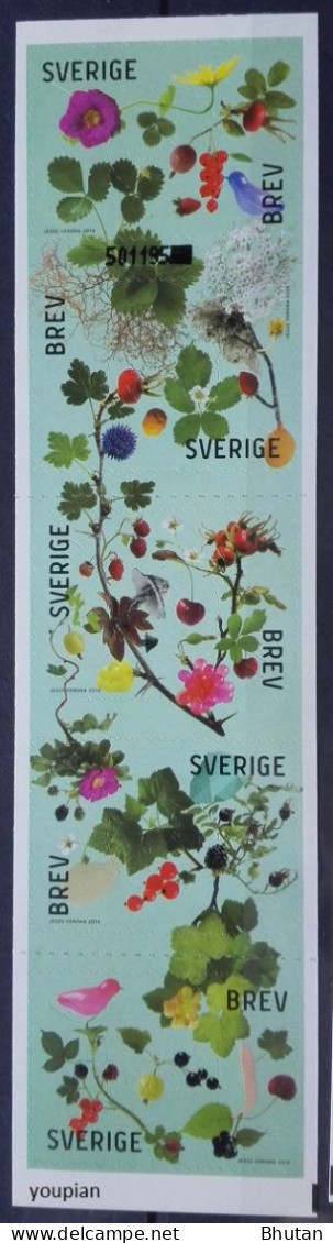 Sweden 2014, Berrys, MNH Stamps Strip - Ongebruikt