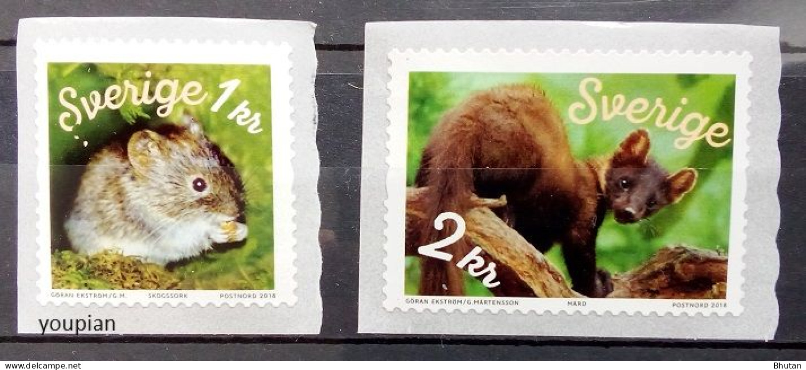 Sweden 2018, Mouse And Marten, MNH Stamps Set - Neufs