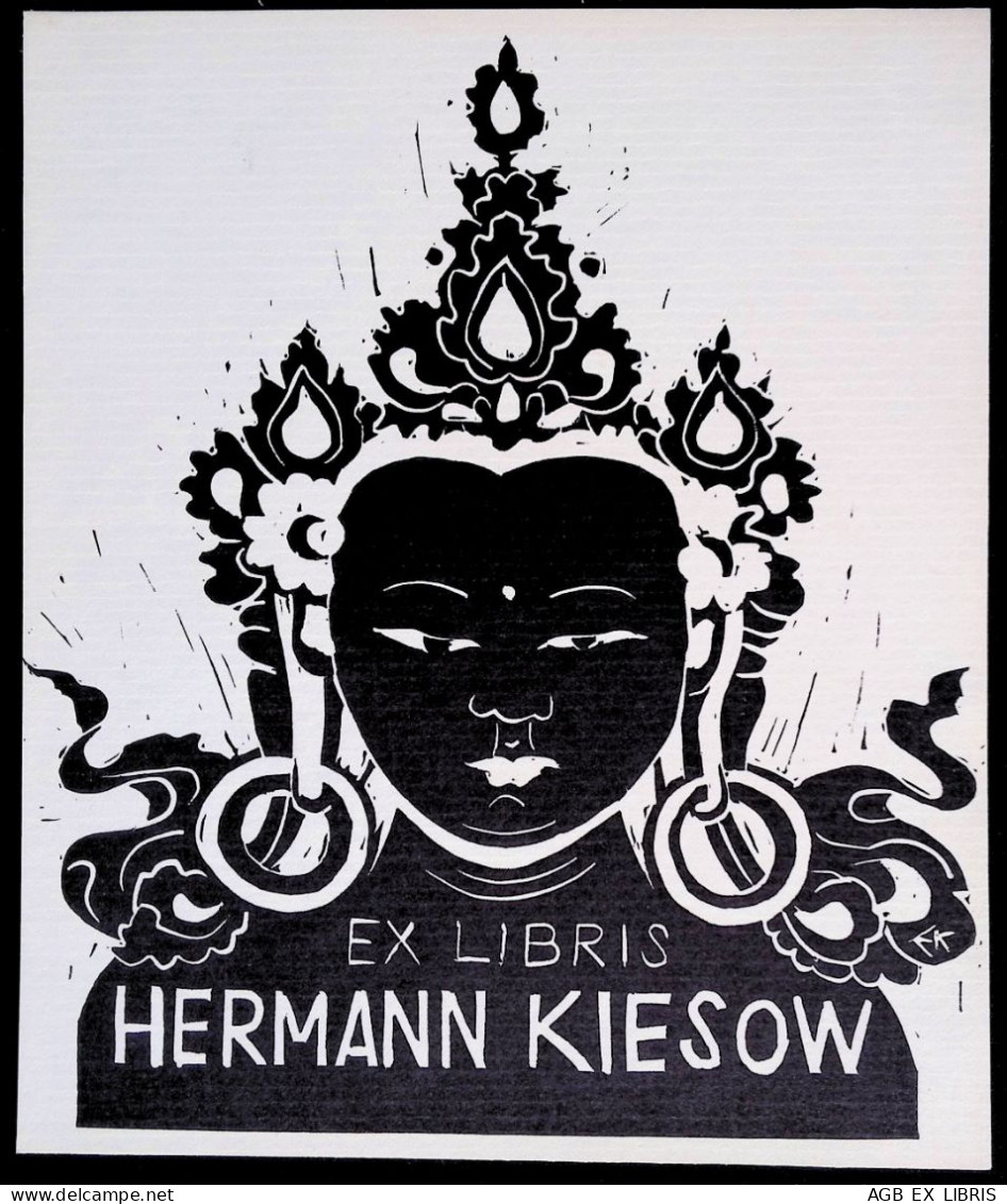 EX LIBRIS  JO ERICH KUHN Per HERMANN KIESOW L27bis-F01 1972 - Ex-libris