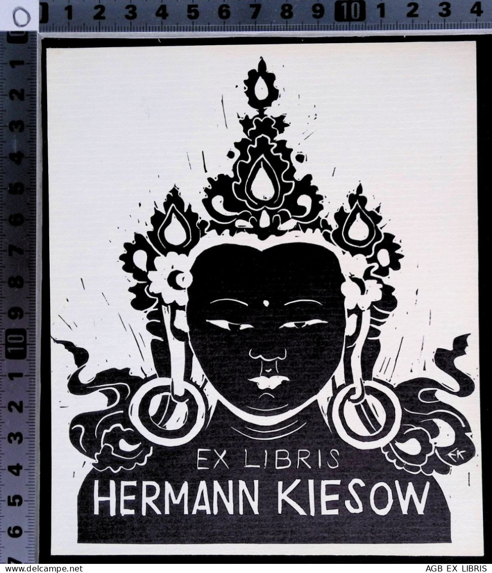 EX LIBRIS  JO ERICH KUHN Per HERMANN KIESOW L27bis-F01 1972 - Ex-libris