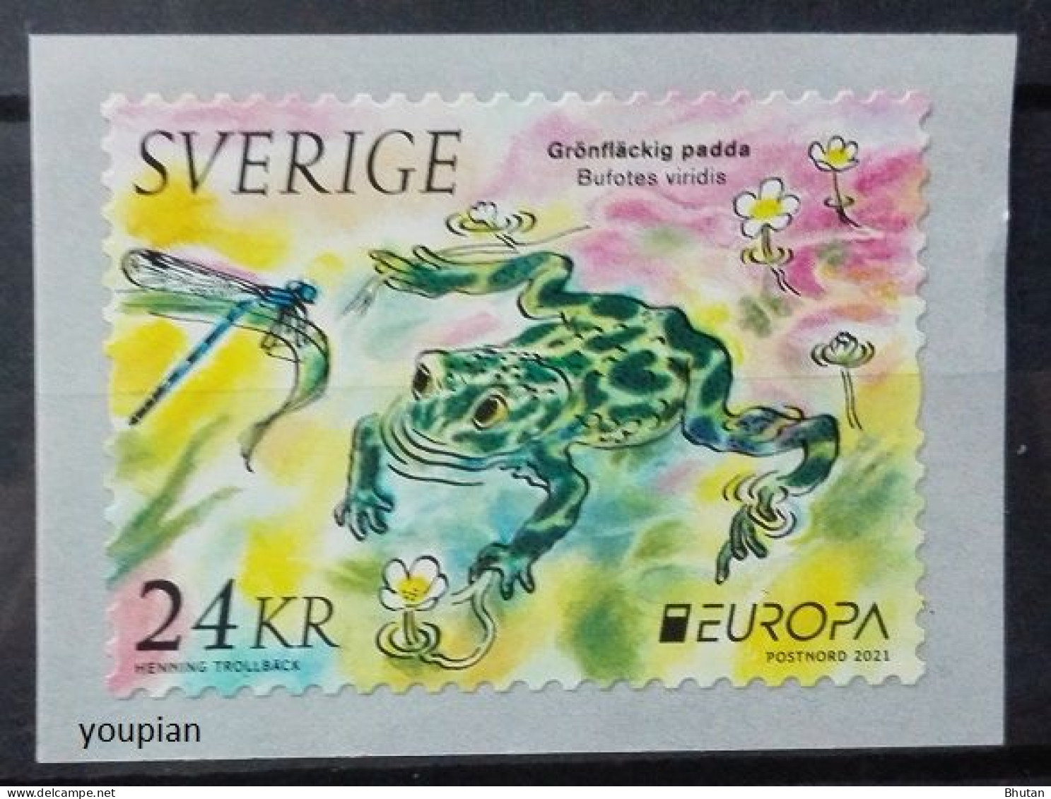 Sweden 2021, Europa - Endangered National Wildlife, MNH Single Stamp - Ungebraucht