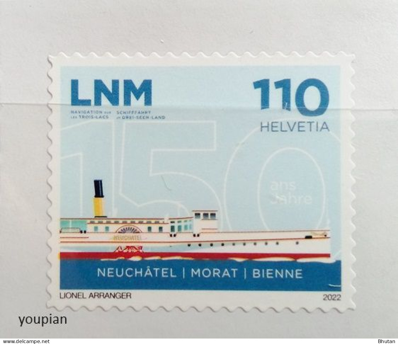 Switzerland 2022, 150 Years Shipping, MNH Single Stamp - Nuevos