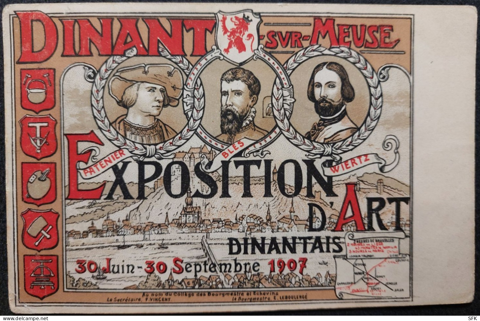1907 DINANT EXHIBITION Province Namur Belgia, Litho I- VF 284 - Expositions