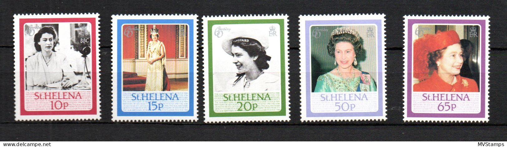 St Helena 1986 Satz 441/44 Queen Elizabeth Postfrisch - Saint Helena Island