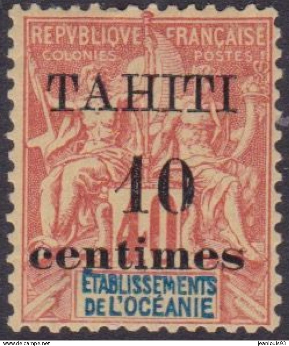 TAHITI  - 32  10C SUR 40C NEUF* AVEC CHARNIERE COTE 16 EUR - Nuovi