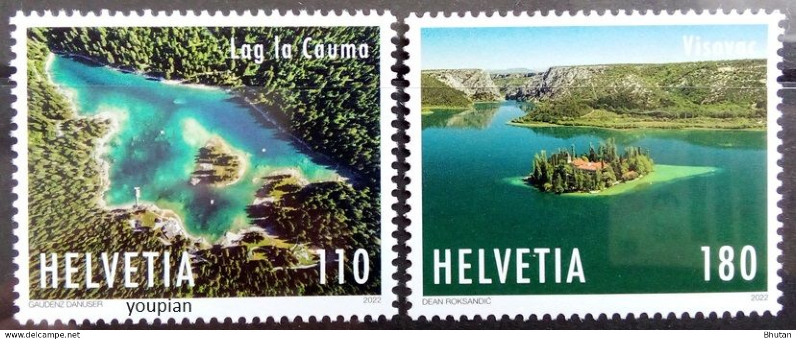 Switzerland 2022, Joint Issue With Croatia - Lakes, MNH Stamps Set - Ongebruikt