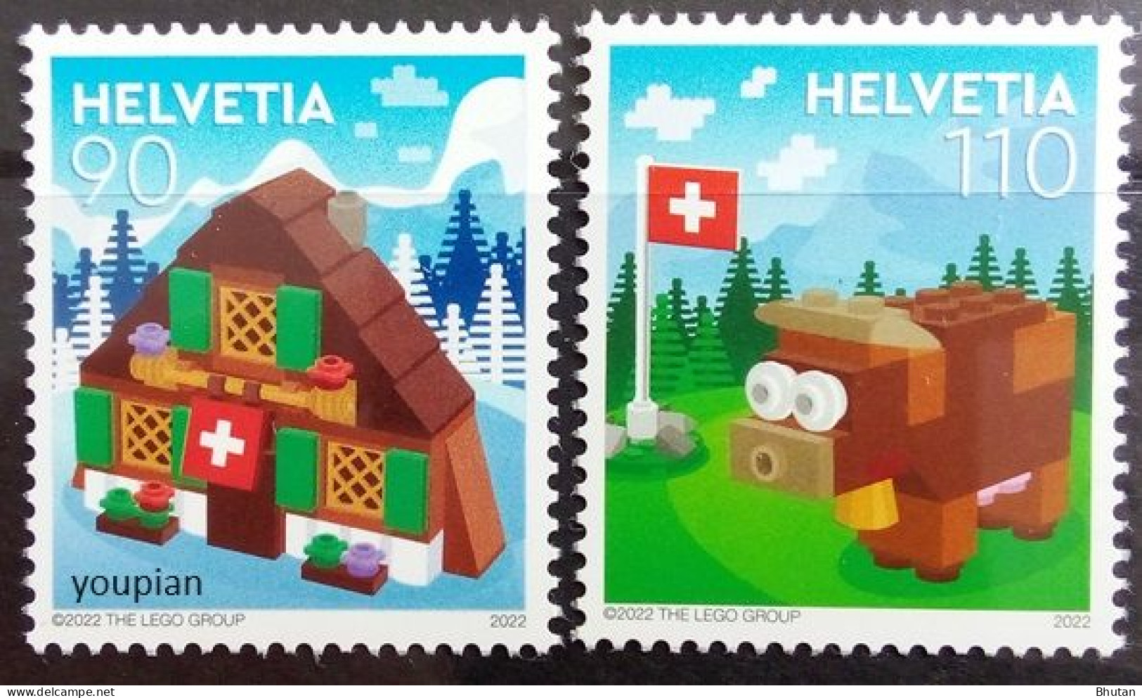 Switzerland 2022, Lego Bricks, MNH Stamps Set - Neufs