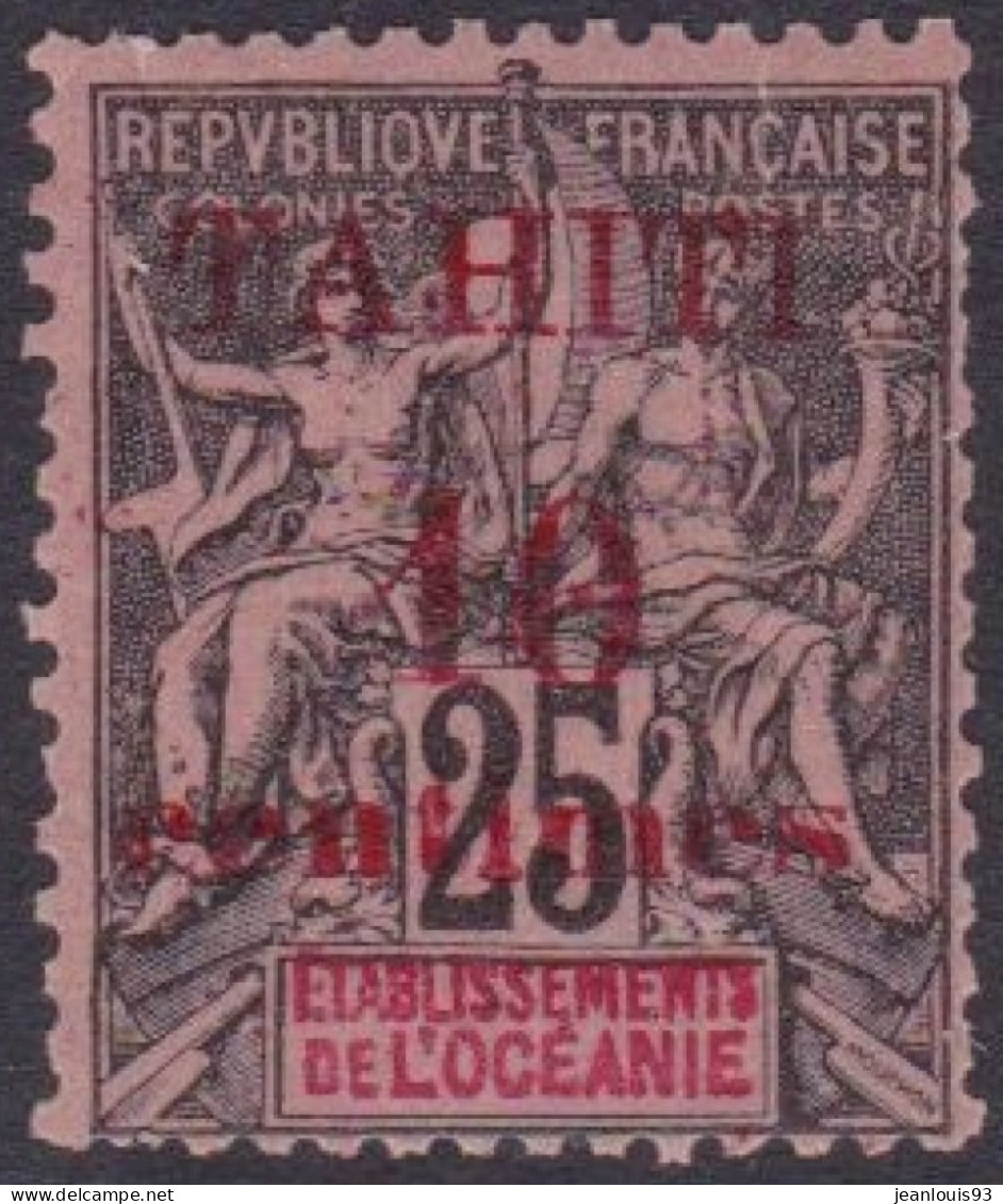 TAHITI  - 31  10C SUR 25C NEUF* AVEC CHARNIERE COTE 12 EUR - Nuevos