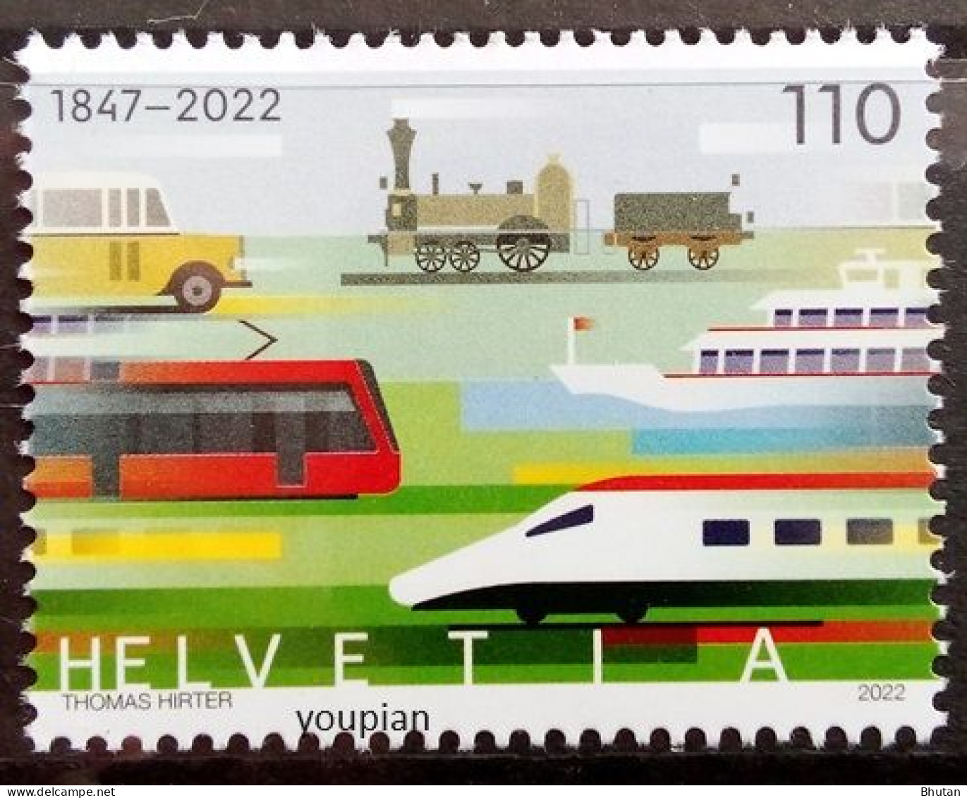 Switzerland 2022, Public Transport, MNH Single Stamp - Nuevos