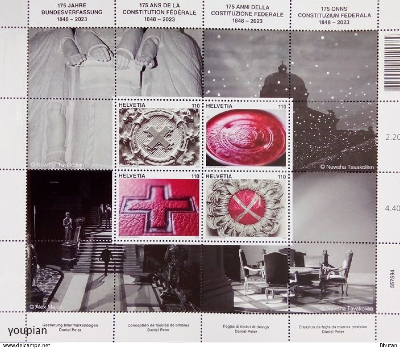 Switzerland 2023, 175 Years Of The Federal Constitution, MNH S/S - Nuevos