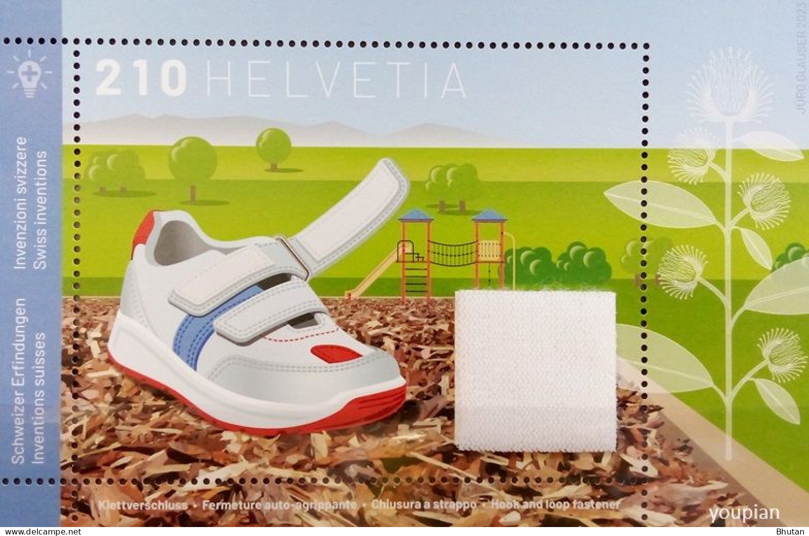 Switzerland 2023, Swiss Inventions - Hook And Loop Fastener, MNH Unusual S/S - Nuevos