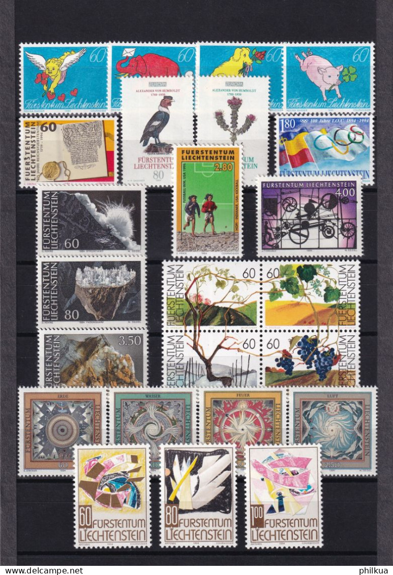 1994 Liechtenstein Kompletter Jahrgang - Postfrisch/**/MNH - Années Complètes