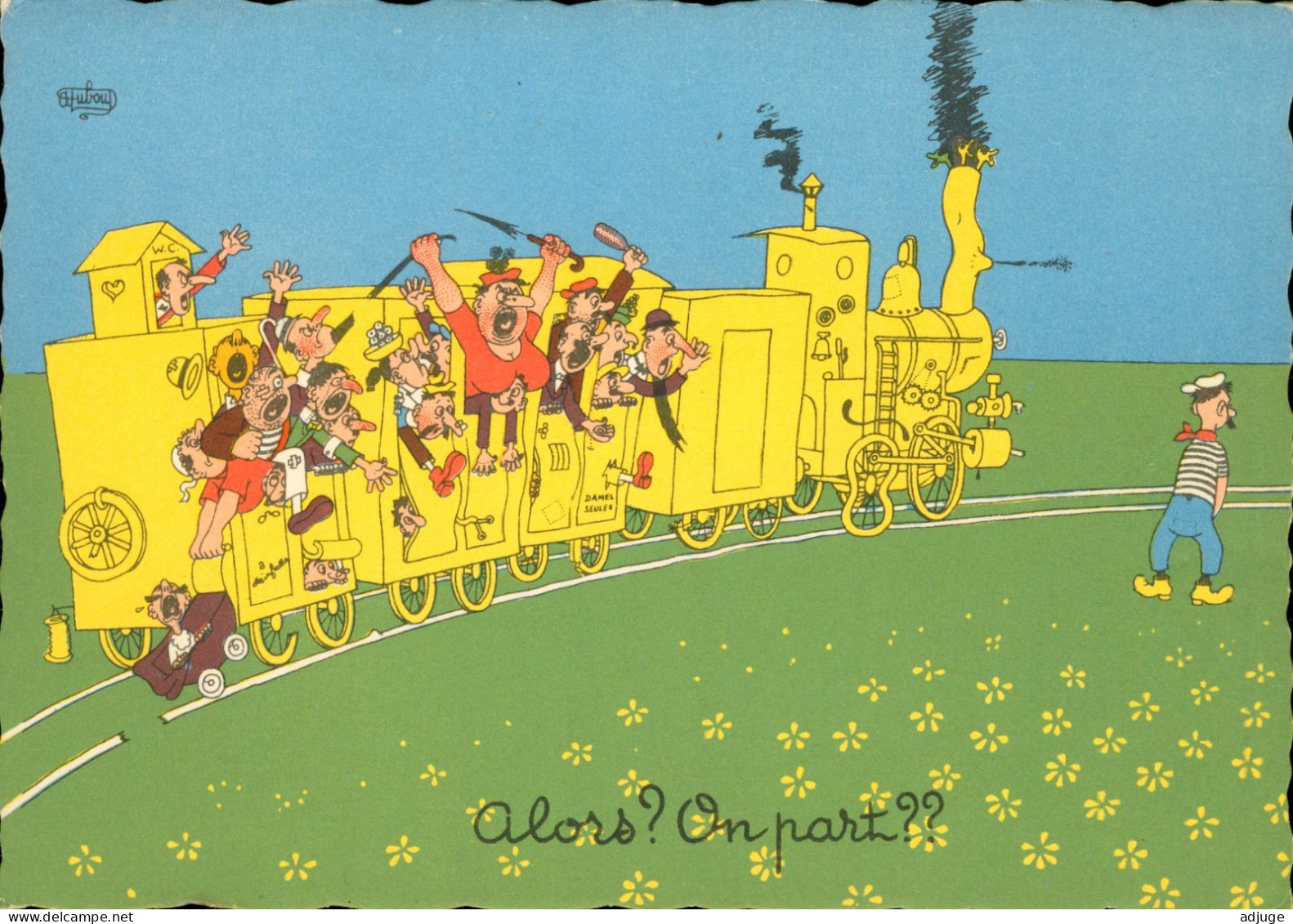 CPSM GF- DUBOUT - Le Train - "Alors, On Part ?"  Editions Du Moulin N° 22A**  2 Scans - Dubout
