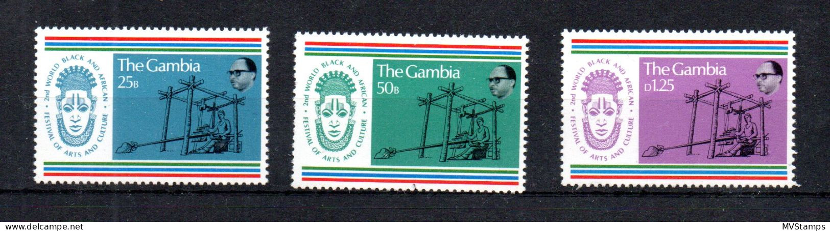 Gambia 1977 Satz 336/38 Afrianes Kulturfestival Schon Postfrisch - Gambie (1965-...)