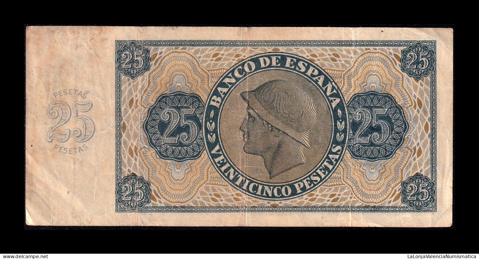 España Spain 25 Pesetas Burgos 1936 Pick 99 Serie S Mbc Vf - 25 Peseten