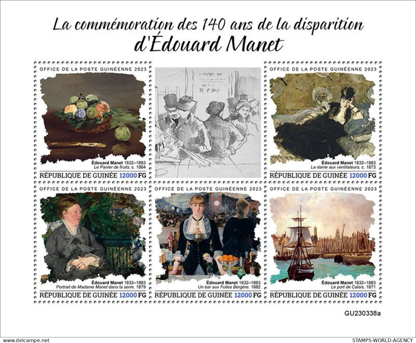 2024-02 - GUINEA- EDOUARD MANET              5V  MNH** - Impressionismo