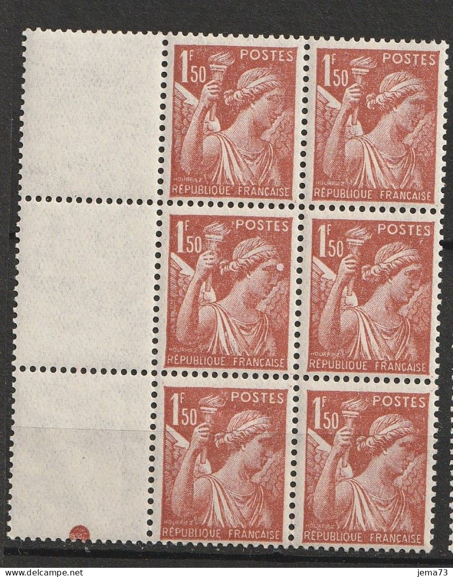 N° 652 Type Iris: BeauBloc De 6 Timbres Neuf Impecable - 1939-44 Iris