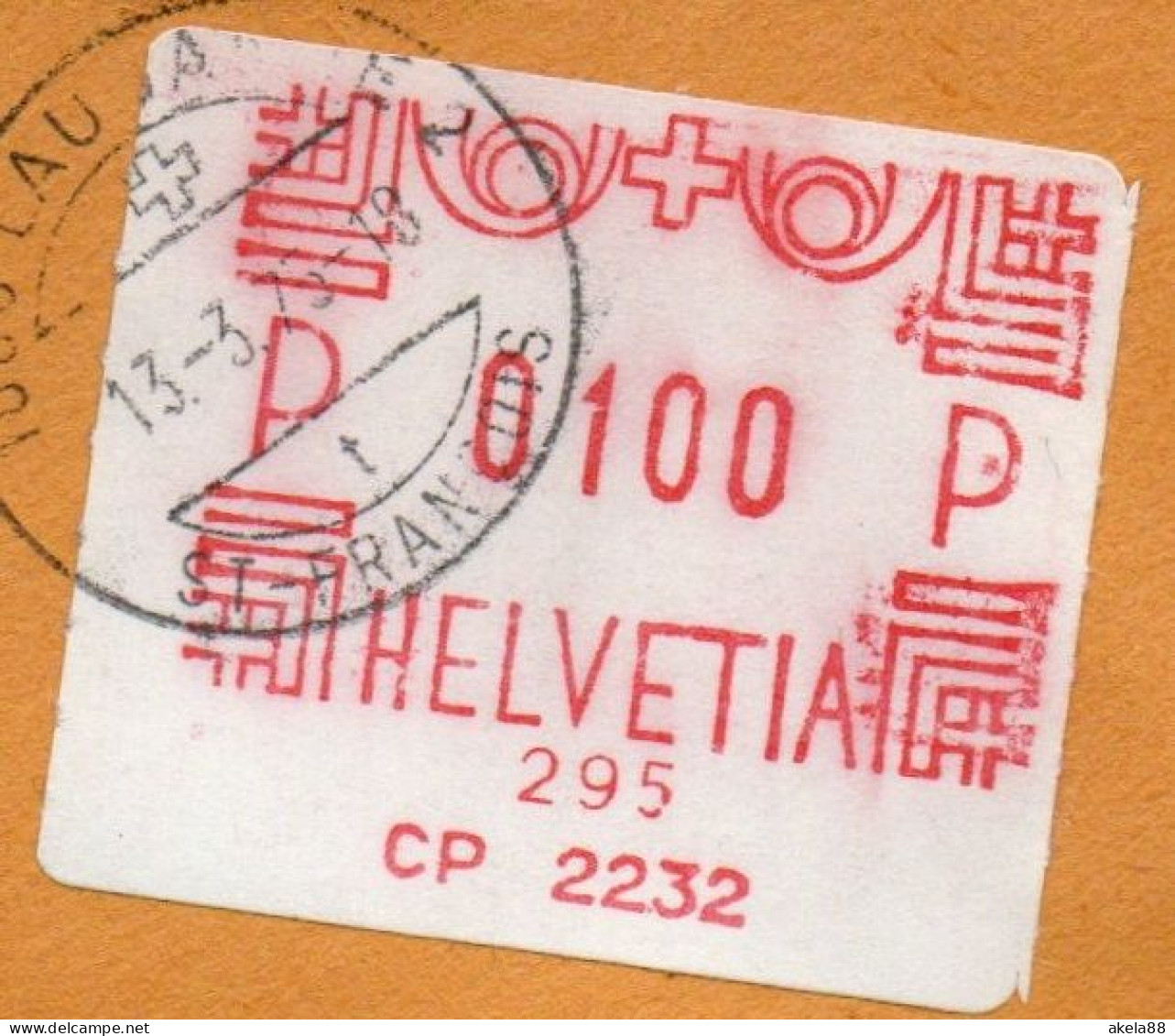 SVIZZERA  1976 - AFFRANCATURA ATM CP 2232 - LAUSANNE SAINT FRANCOIS - LAUSANNE CP 2232 - Postage Meters