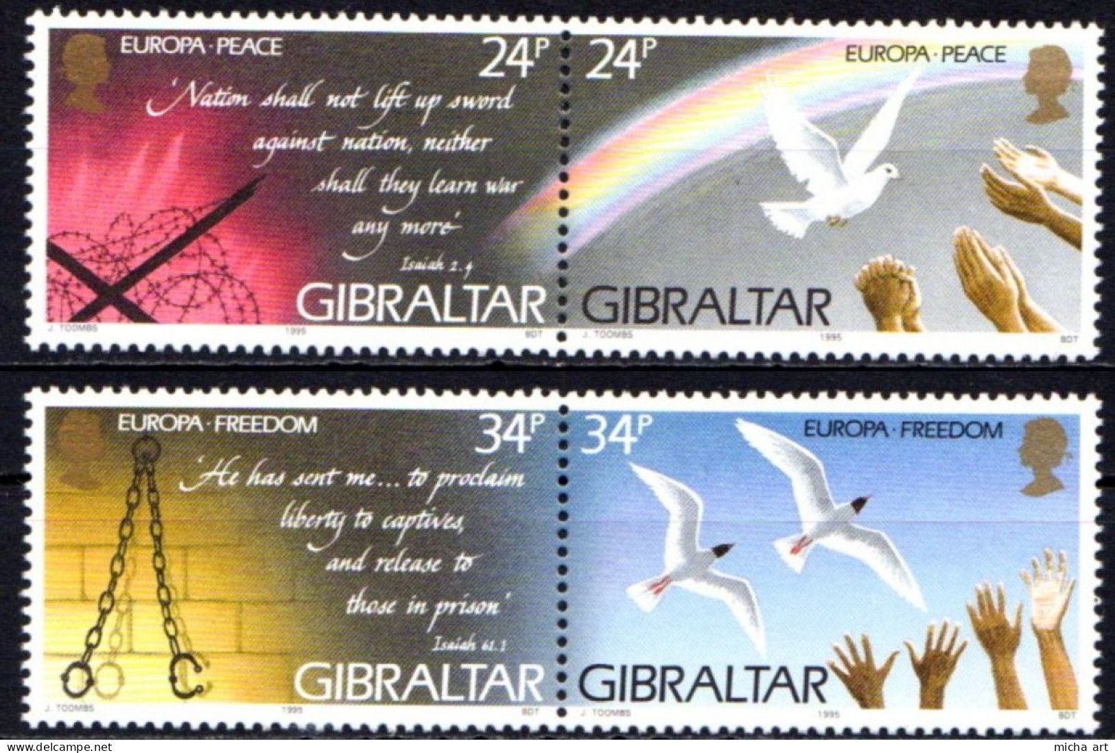 Gibraltar 1995 Europa CEPT Set MNH - 1995