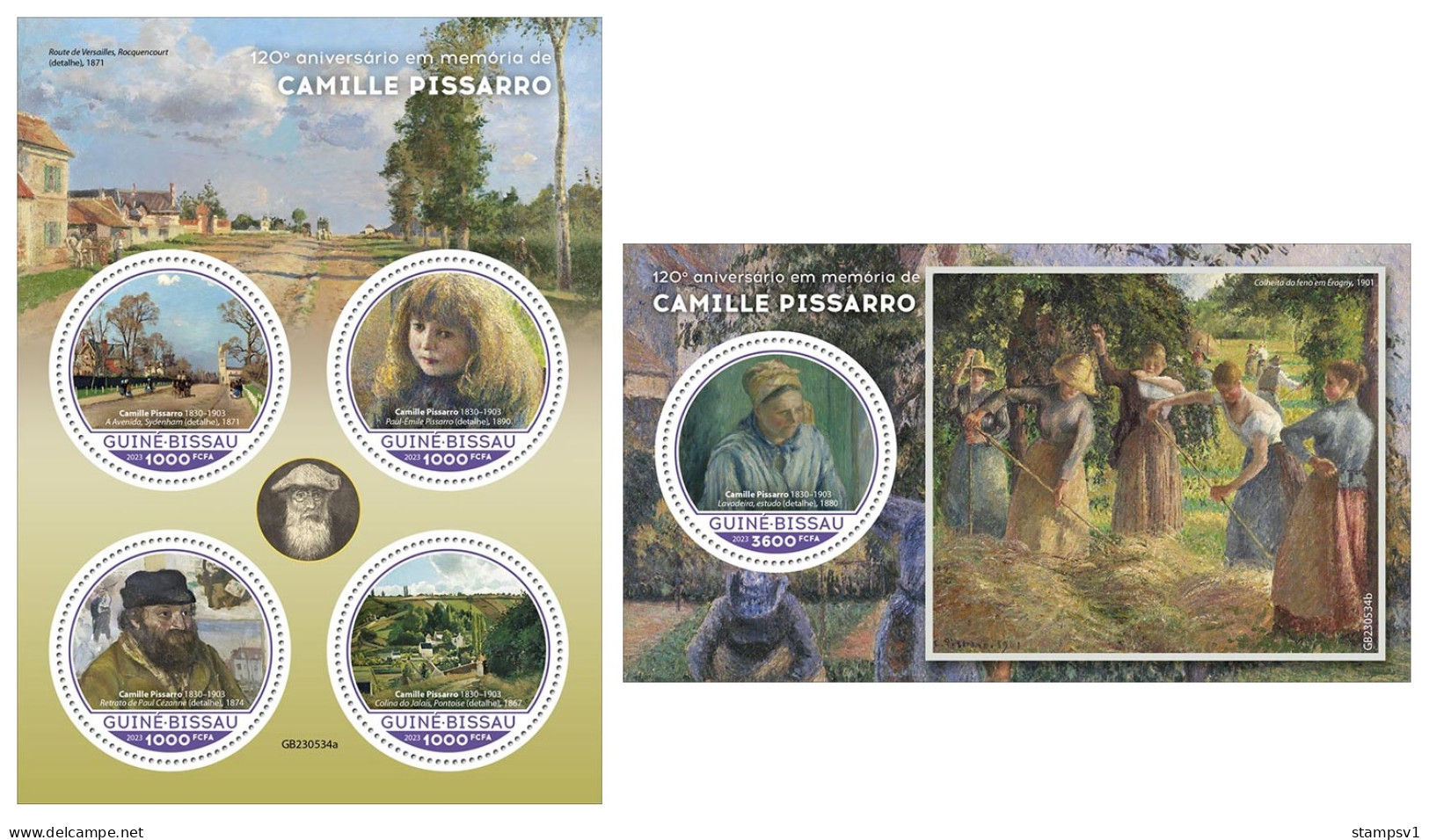 Guinea Bissau  2023 120th Memorial Anniversary Of Camille Pissarro. (534) OFFICIAL ISSUE - Impressionismus