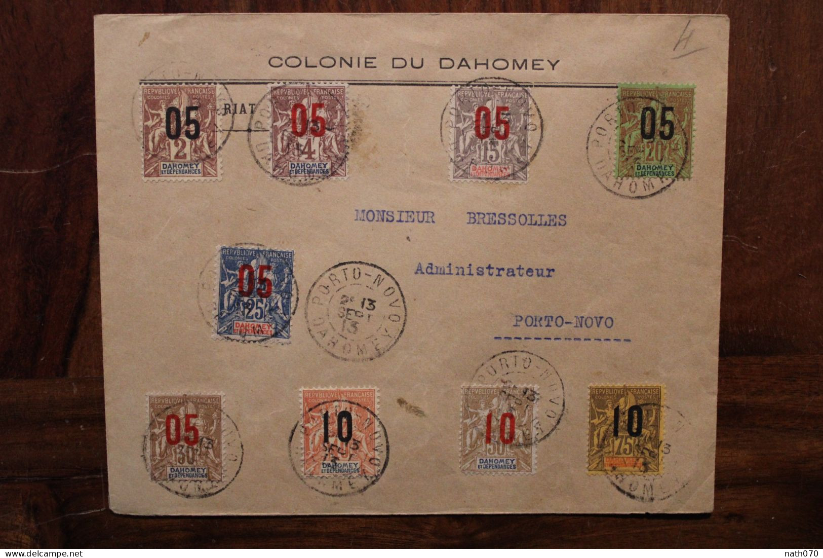 Dahomey 1913 France Bénin Cover AOF Colonie Groupe Porto Novo Administateur Dahomey Et Dépendances - Cartas & Documentos