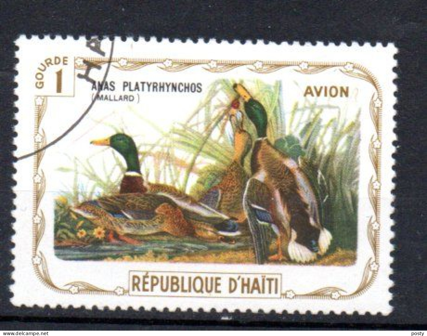 VIGNETTE DE FANTAISIE - CINDERELLA - 1975 - HAITI - OISEAUX - BIRDS - CANARDS - DUCKS - 1 - PAR AVION - Oblitéré - CTO - - Vignettes De Fantaisie