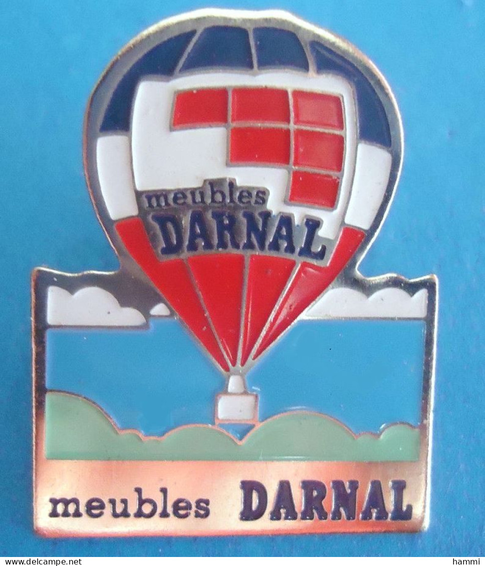 E121 Pin's Balloon Montgolfière DARNAL Version Avec Le Mot "meubles" ROSNY-SOUS-BOIS Seine-Saint-Denis Achat Immédiat - Mongolfiere