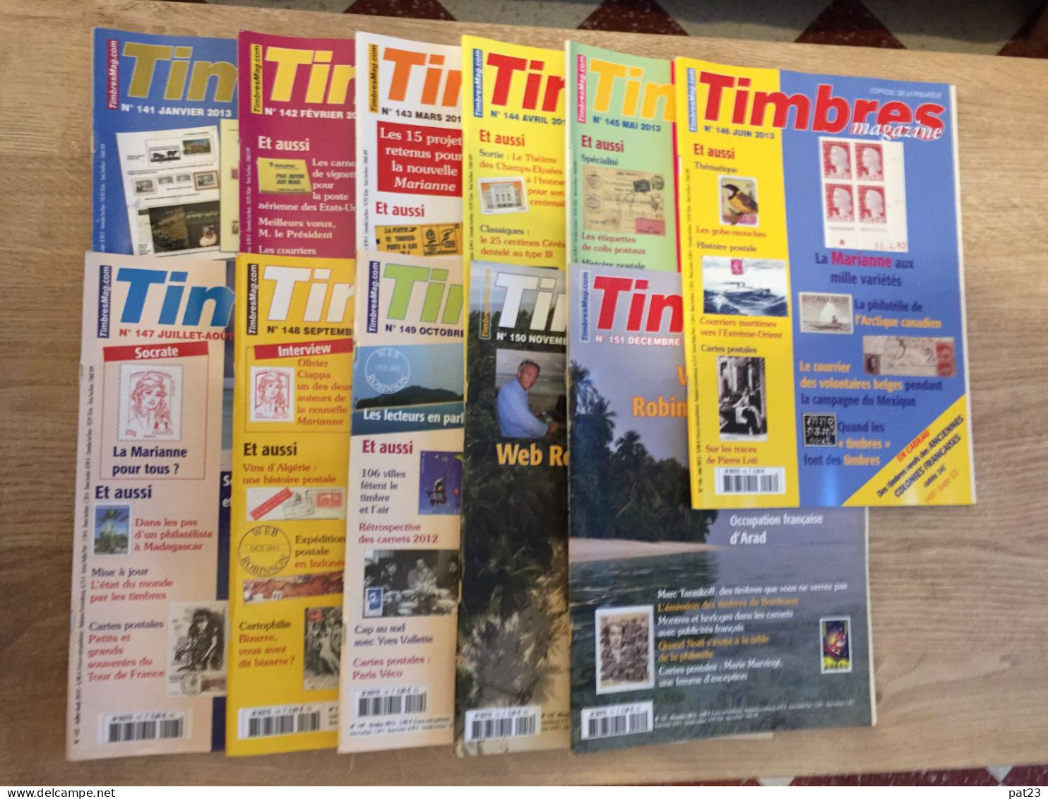 TIMBRES MAGAZINE Année 2013 Complète Soit 11 Numéros. - French