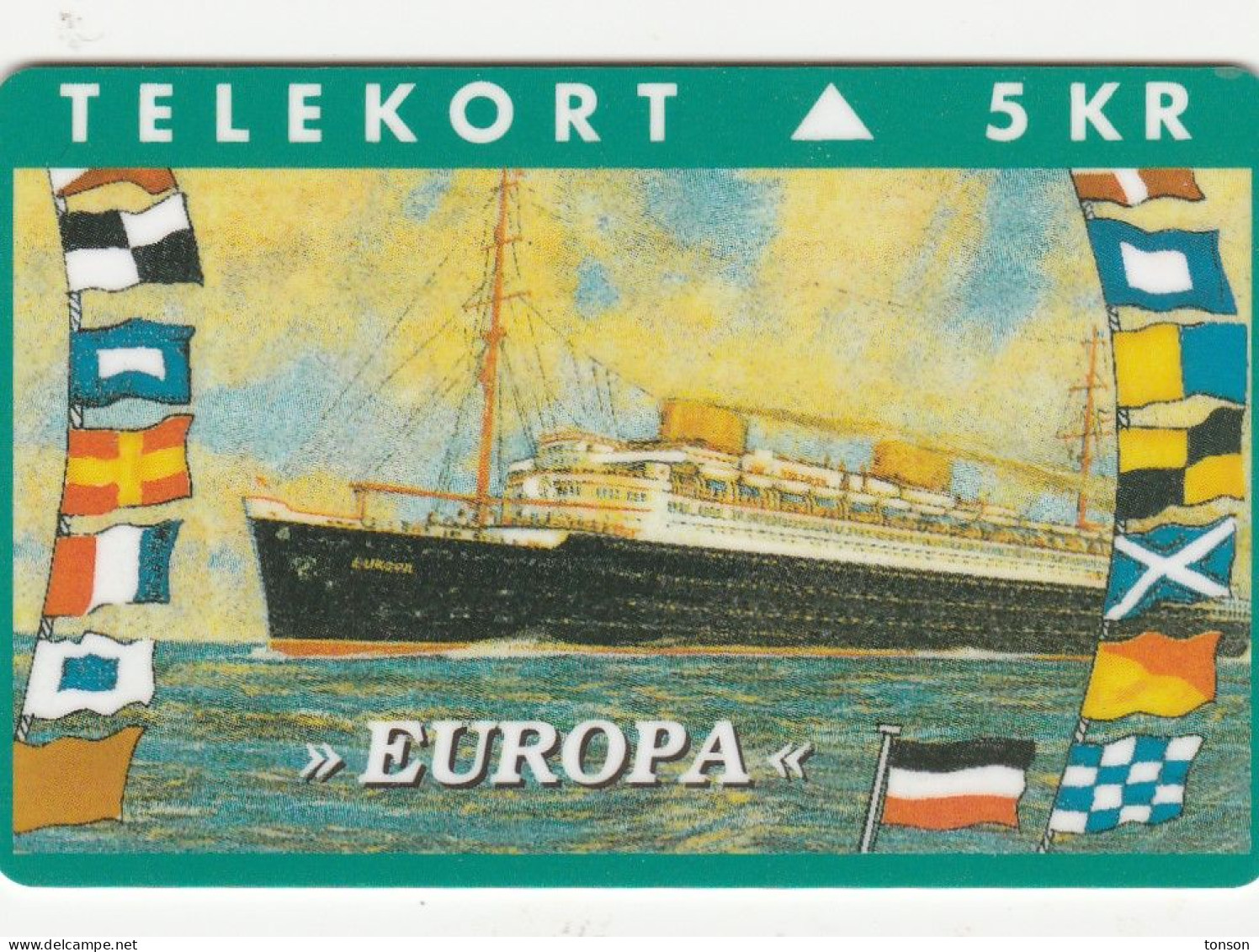 Denmark, KP 093, Europa, Steamship, Mint, Only 2000 Issued, Flag, 2 Scans - Danimarca