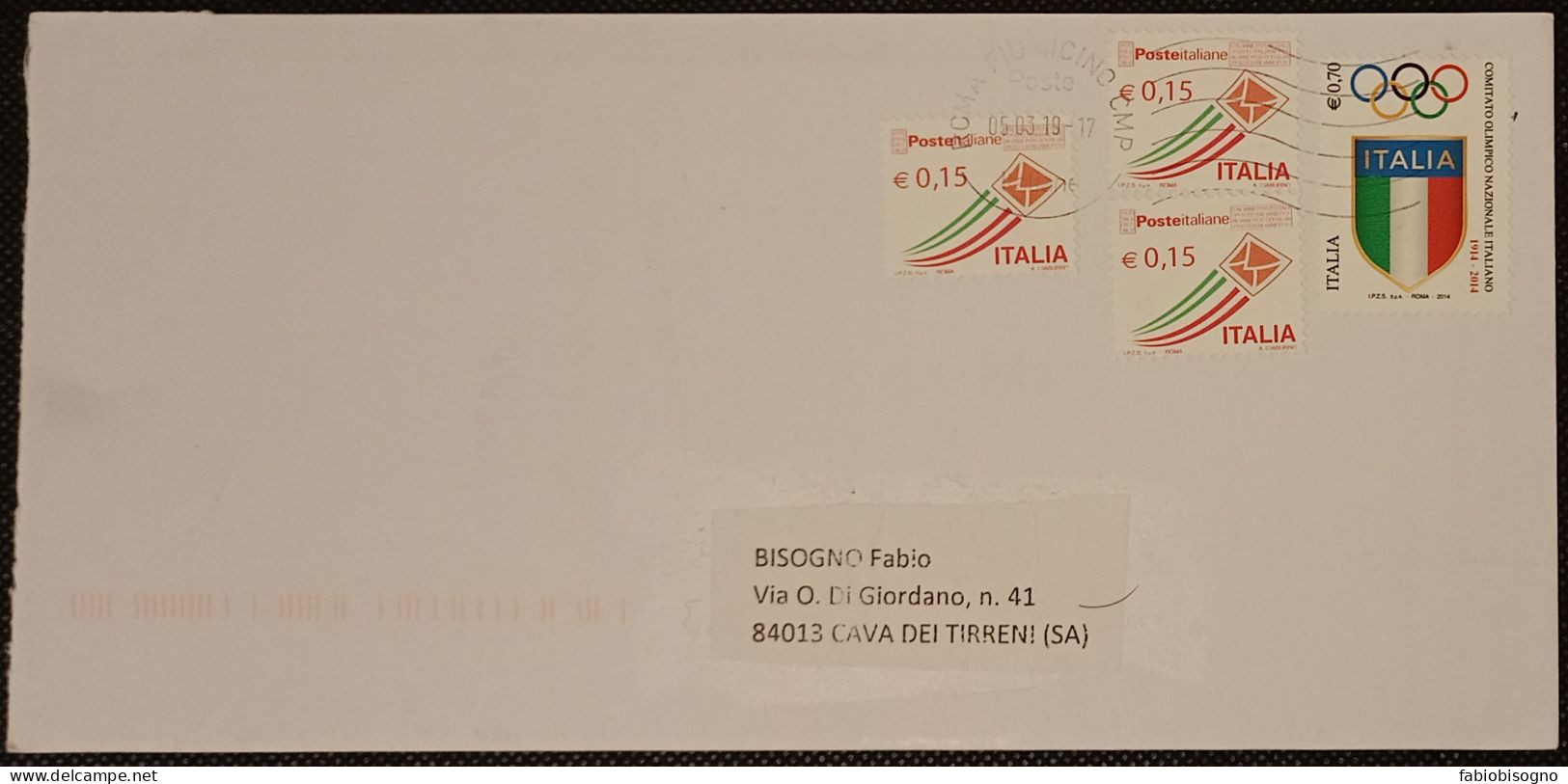 Comitato Olimpico Nazionale Italiano € 0,70 + Busta € 0,15 X3 - 2011-20: Marcophilia