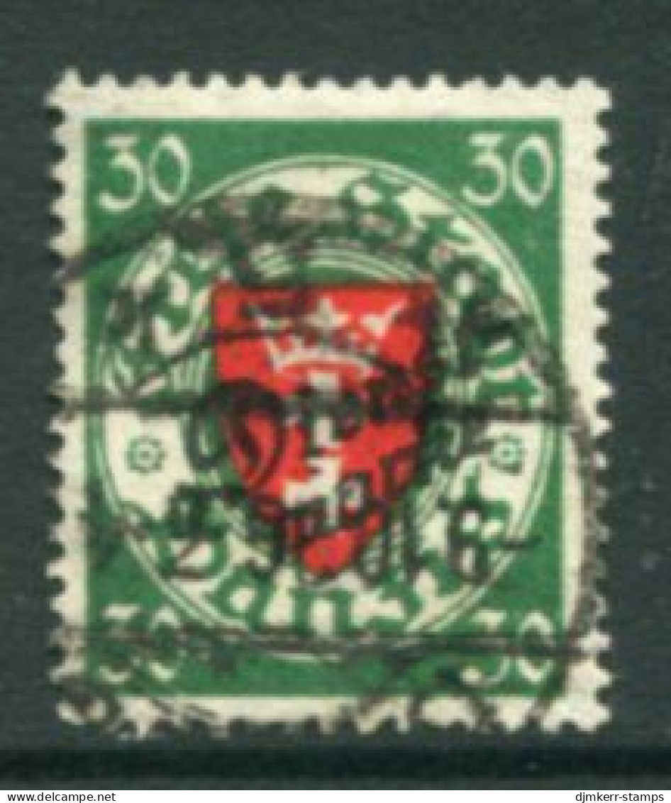 DANZIG 1924 Official Overprint. On Arms 30 Pf. Used.  Michel Dienst 47 - Service