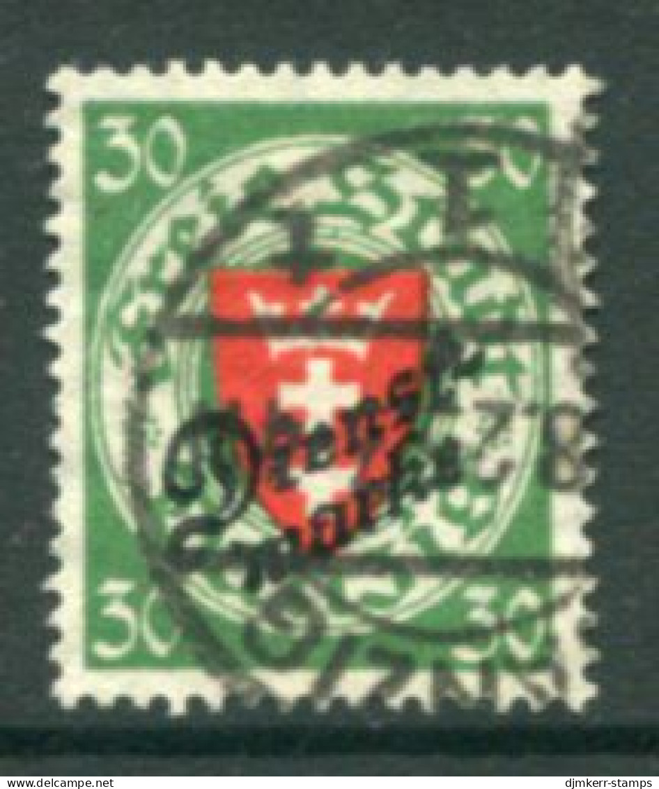 DANZIG 1924 Official Overprint. On Arms 30 Pf. Used.  Michel Dienst 47 - Servizio