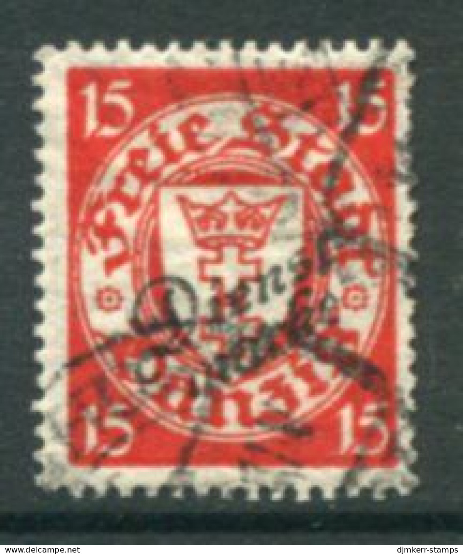 DANZIG 1924 Official Overprint On Arms 15 Pf. Red Used.  Michel Dienst 44 - Oficial