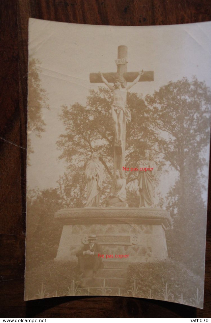 Photo 1894 Souvenir Paroissial Mission Calvaire Religion Tirage Vintage Print Albumen Albuminé - Orte