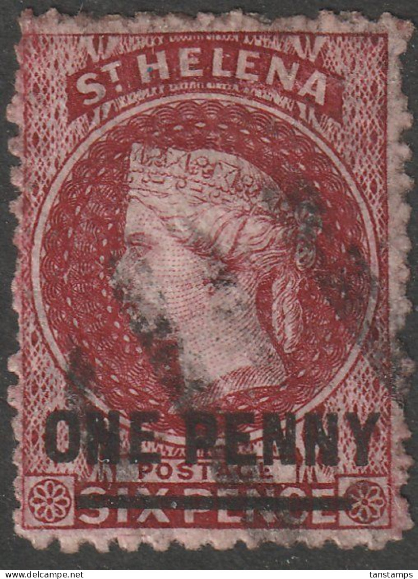 St Helena 1868 1d Lake SG7 Type B - West Indies