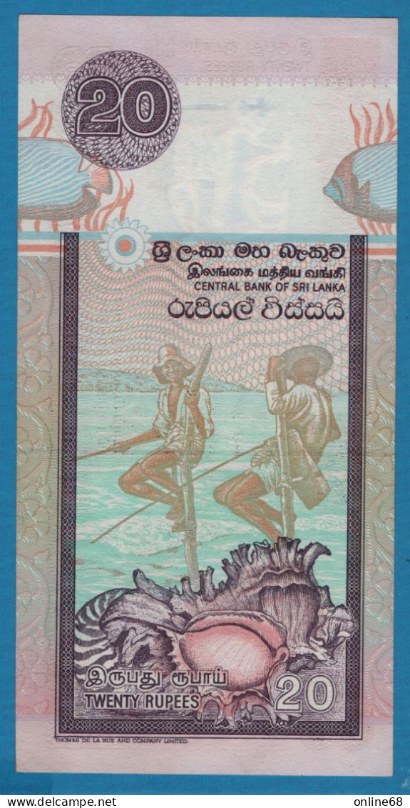 SRI LANKA 20 RUPEES 12.12.2001# L231 546564 P# 109b Bird Mask - Sri Lanka