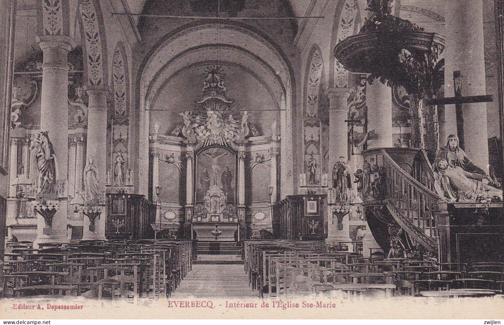 EVERBEEK EVERBECQ EVERBEKE BRAKEL INTERIEUR DE L'EGLISE STE MARIE - Brakel