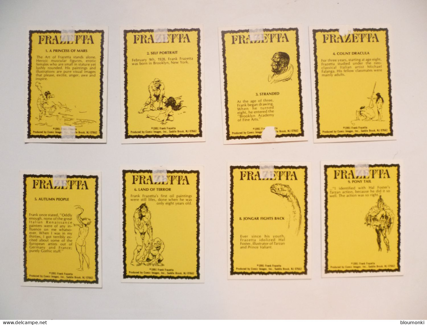 Lot De 8 Cartes à Collectionner Illustrateur FRAZETTA - Otros & Sin Clasificación