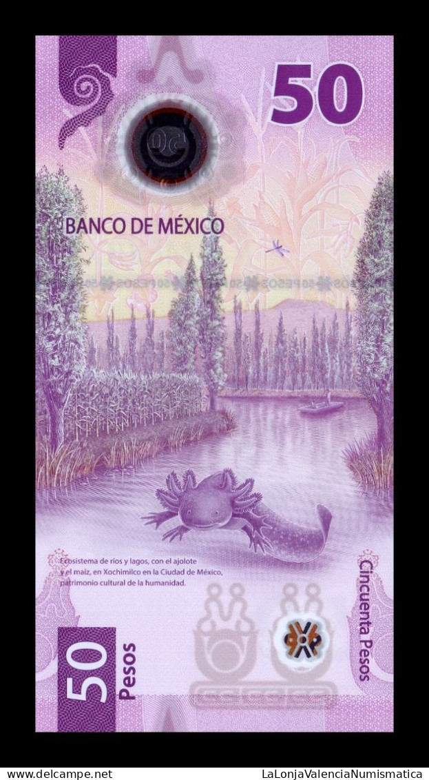 México 50 Pesos 2022 Pick 133c Sign 1 Polymer Sc Unc - México